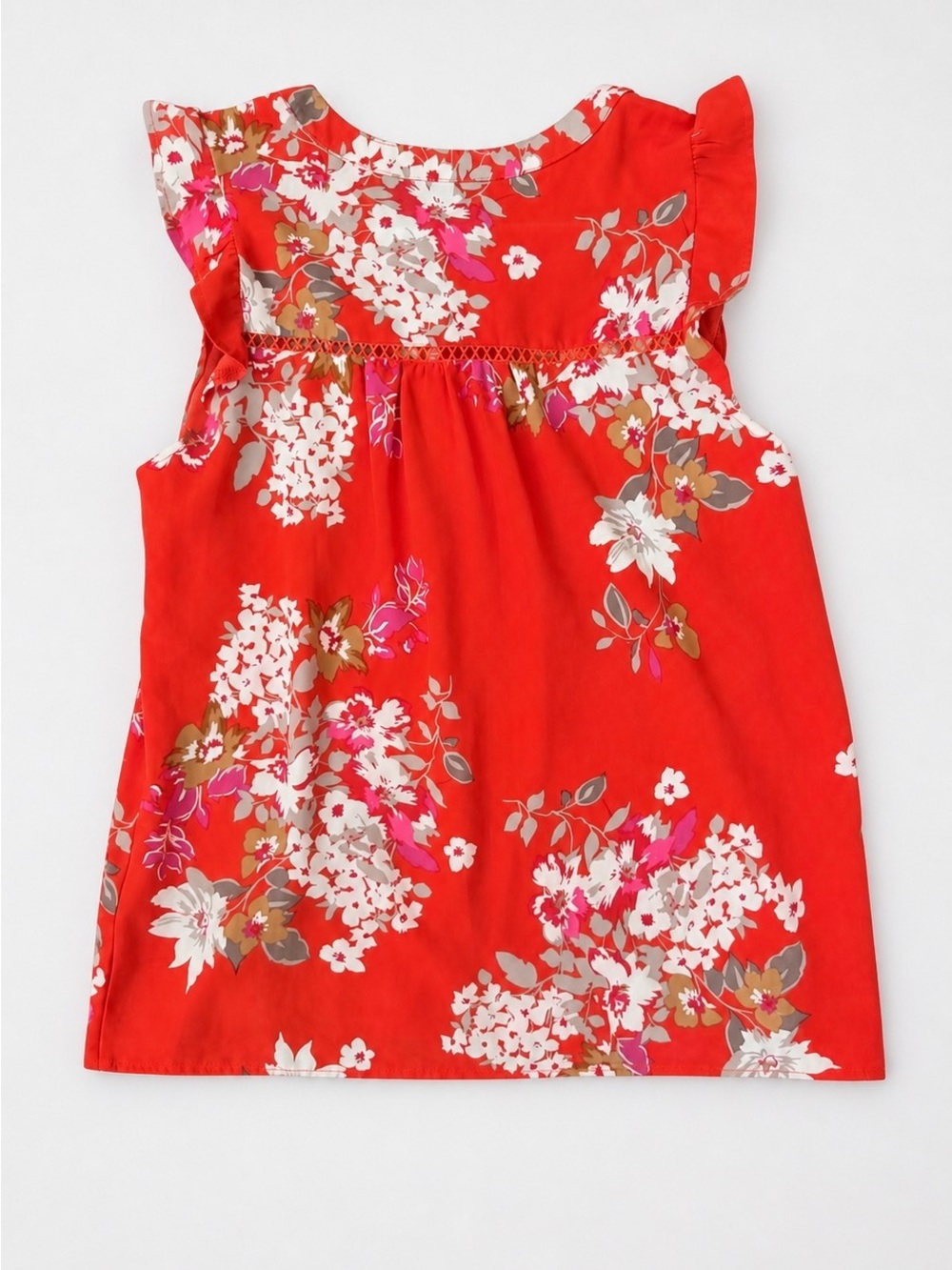 Women’s' Red Floral Button-Front Top - Picture 2 of 4